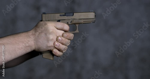 Shooting with a Sig Sauer P320 9mm close-up pistol in super slow-motion 800 fps