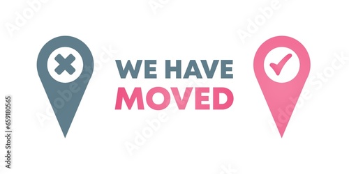 We've moved the location of the new office icon. Moving address change location announcement map home business. We have moved the illustration concept. Illustration design. Free Download We've moved the location of the new office icon. Moving address change location announcement map home business. We have moved the illustration concept. Illustration design. - GFXLoad