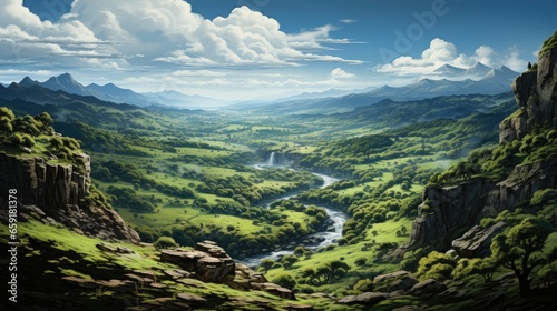 Amazing landscape inspired by Bulgaria - fictional landmark illustration