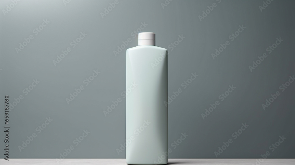 Mockup of a grey plastic bottle for cosmetics, conditioner, shampoo
Mockup of a grey plastic bottle for cosmetics, conditioner, shampoo