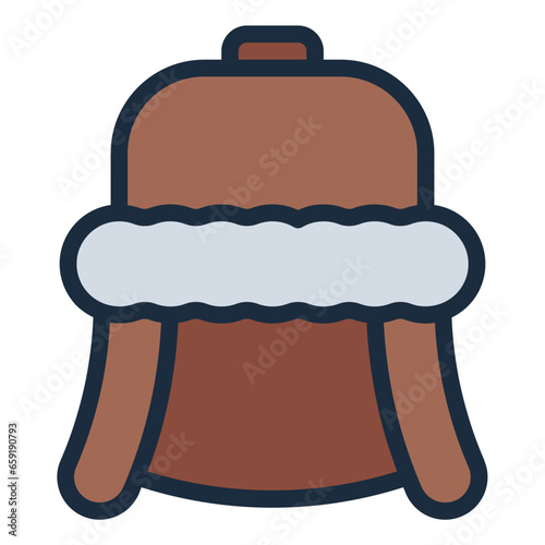Earflaps Winter Hat filled line icon