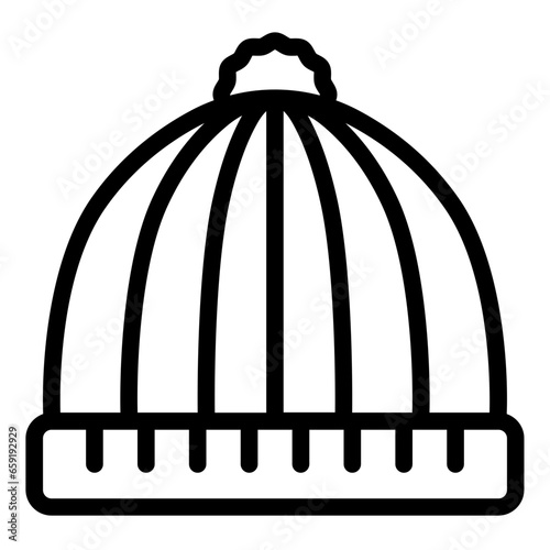 Winter hat beanie fashion outline icon