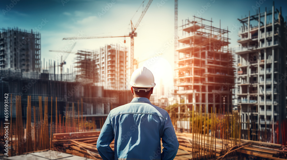 A civil engineer diligently working on a real estate construction site, embodying the essence of their profession A civil engineer diligently working on a real estate construction site, embodying the essence of their profession