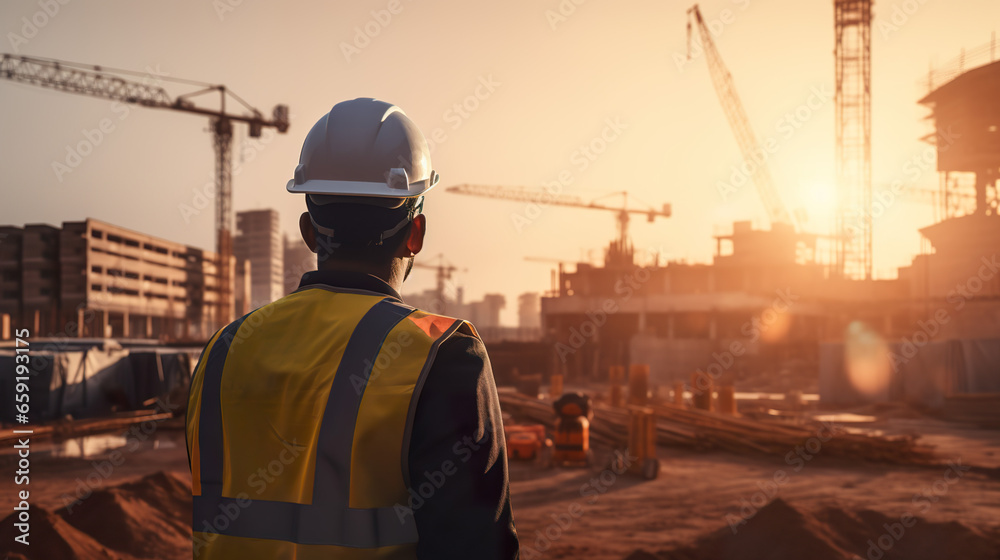 A civil engineer diligently working on a real estate construction site, embodying the essence of their profession A civil engineer diligently working on a real estate construction site, embodying the essence of their profession
