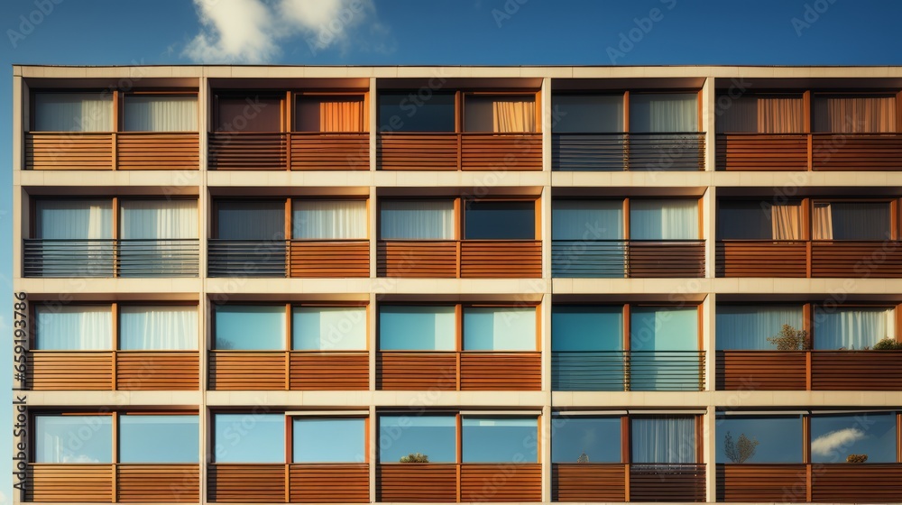 Building with shuttered windows. Generative AI Building with shuttered windows. Generative AI