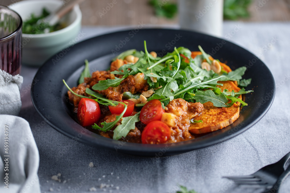 Autumn seasonal warm salad with vegetables Autumn seasonal warm salad with vegetables