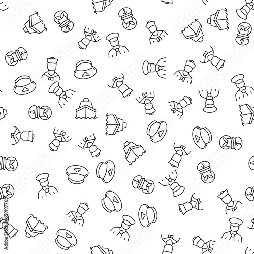 Ship, Captain, Sailor Seamless Pattern for printing, wrapping, design, sites, shops, apps