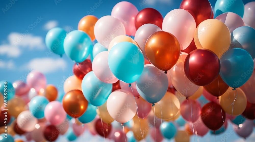 Colorful balloons background. Generative AI Colorful balloons background. Generative AI