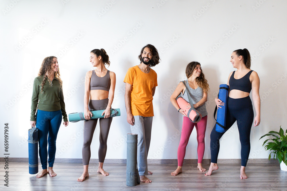 Portrait of a people of a yoga class