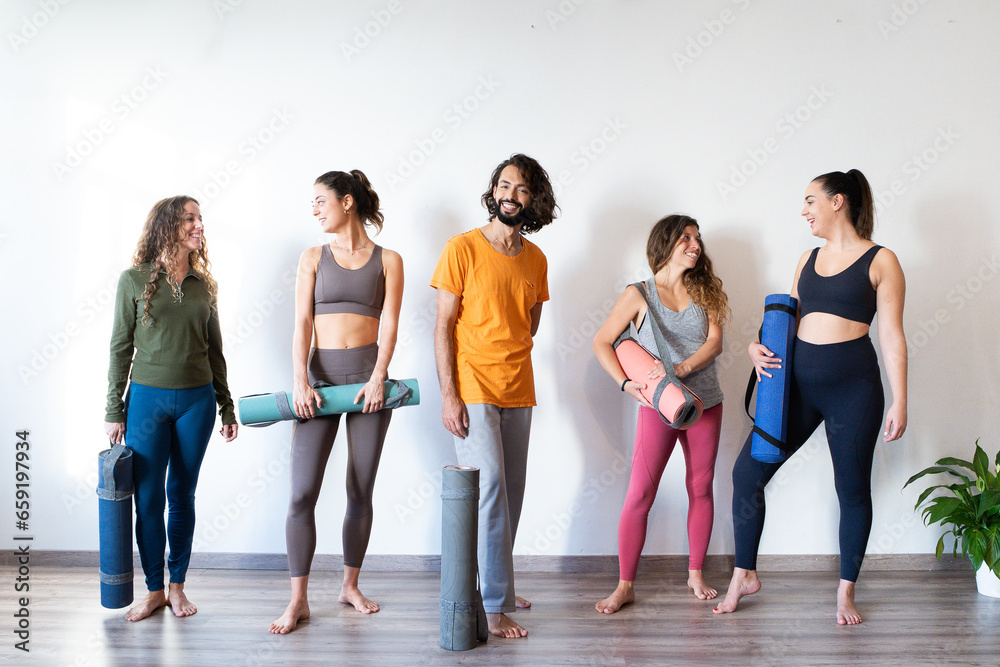 Fototapeta premium Portrait of a people of a yoga class