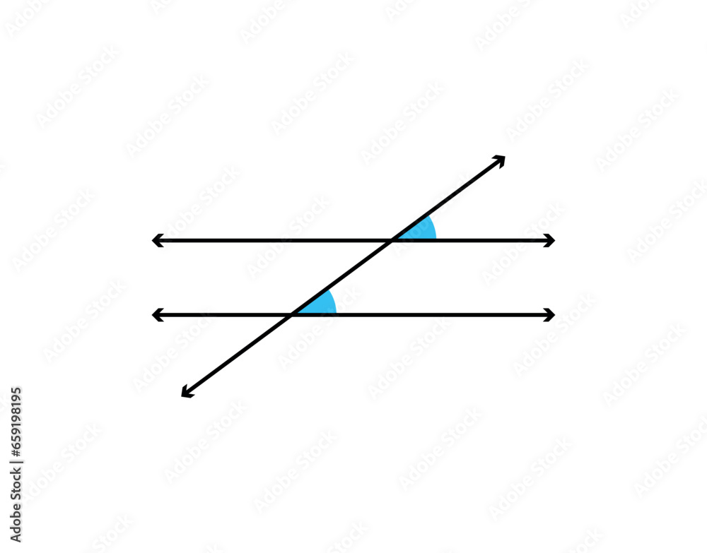 Corresponding angles with parallel lines. Vector illustration. Corresponding angles with parallel lines. Vector illustration.
