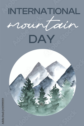 International Mountain Day poster design. Card