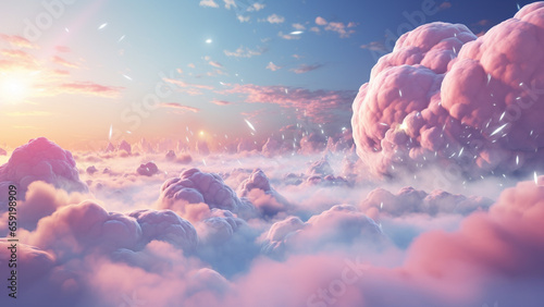 Pastel Sky: A Beautiful Blend of Soft Colors in the Clouds, Soft Hues of the Sky: A Pastel Palette in the Clouds.