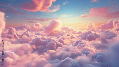 Pastel Sky: A Beautiful Blend of Soft Colors in the Clouds, Soft Hues of the Sky: A Pastel Palette in the Clouds.