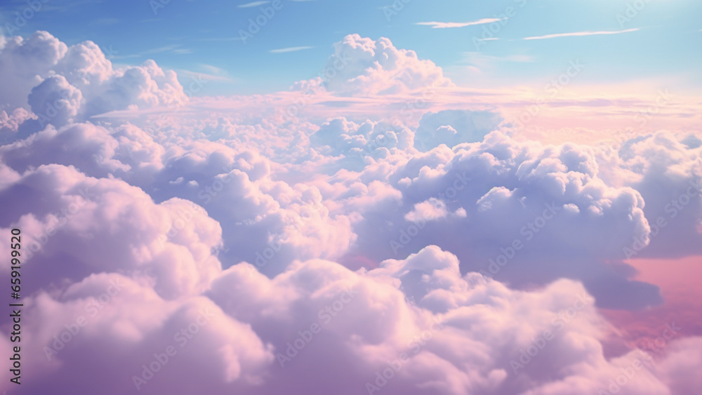 Pastel Sky: A Beautiful Blend of Soft Colors in the Clouds, Soft Hues of the Sky: A Pastel Palette in the Clouds.