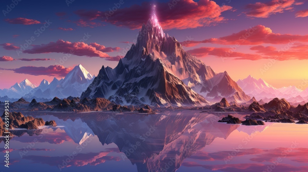 A pixel art rendering of a digital mountain range .UHD wallpaper