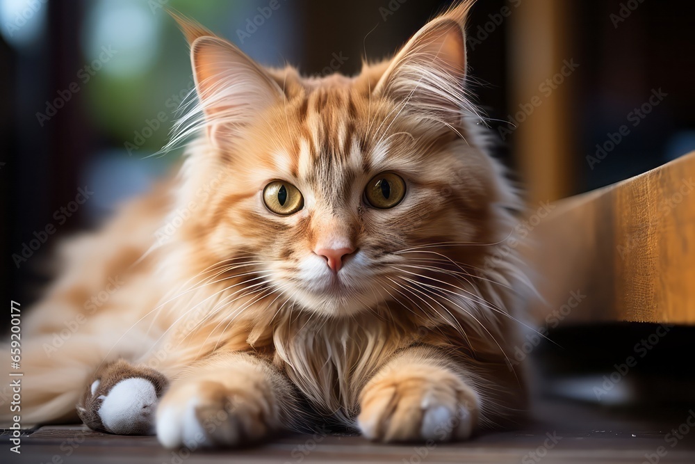 Fototapeta premium Brown color cute kitten with blue eyes