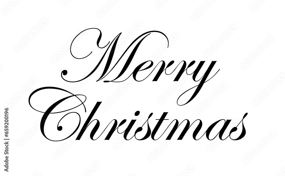 Merry Christmas Lettering. Handwritten Christmas Calligraphy For Greeting Cards, Posters, Banners, Flyers and Invitations. Christmas Text For Social Media Posts.