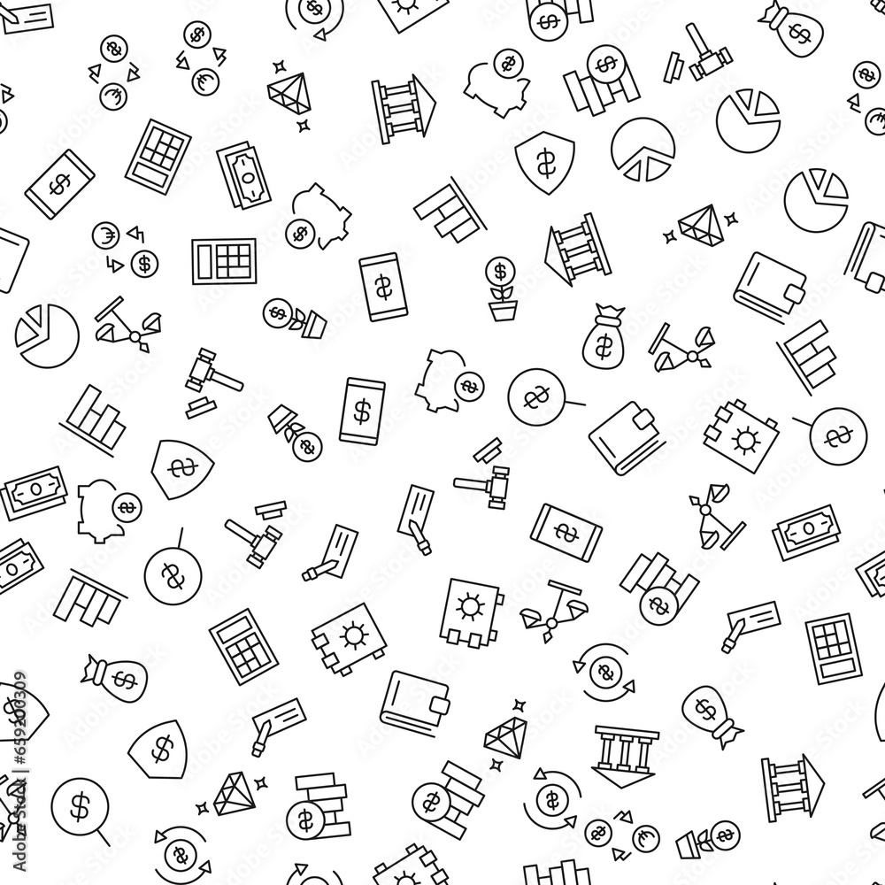 Banking Seamless Pattern for printing, wrapping, design, sites, shops, apps Banking Seamless Pattern for printing, wrapping, design, sites, shops, apps