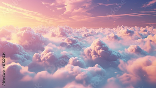 Wallpaper Mural Pastel Sky: A Beautiful Blend of Soft Colors in the Clouds, Soft Hues of the Sky: A Pastel Palette in the Clouds. Torontodigital.ca