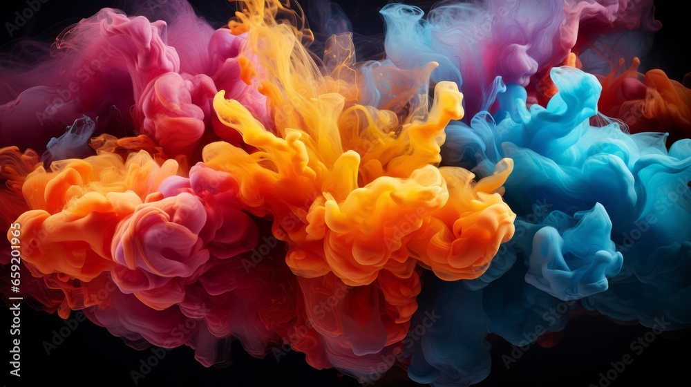 Fototapeta premium Explosion of colorful liquid creating a mesmerizing. Generative AI