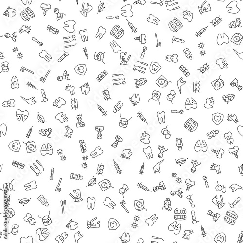 Dentist Seamless Pattern for printing, wrapping, design, sites, shops, apps