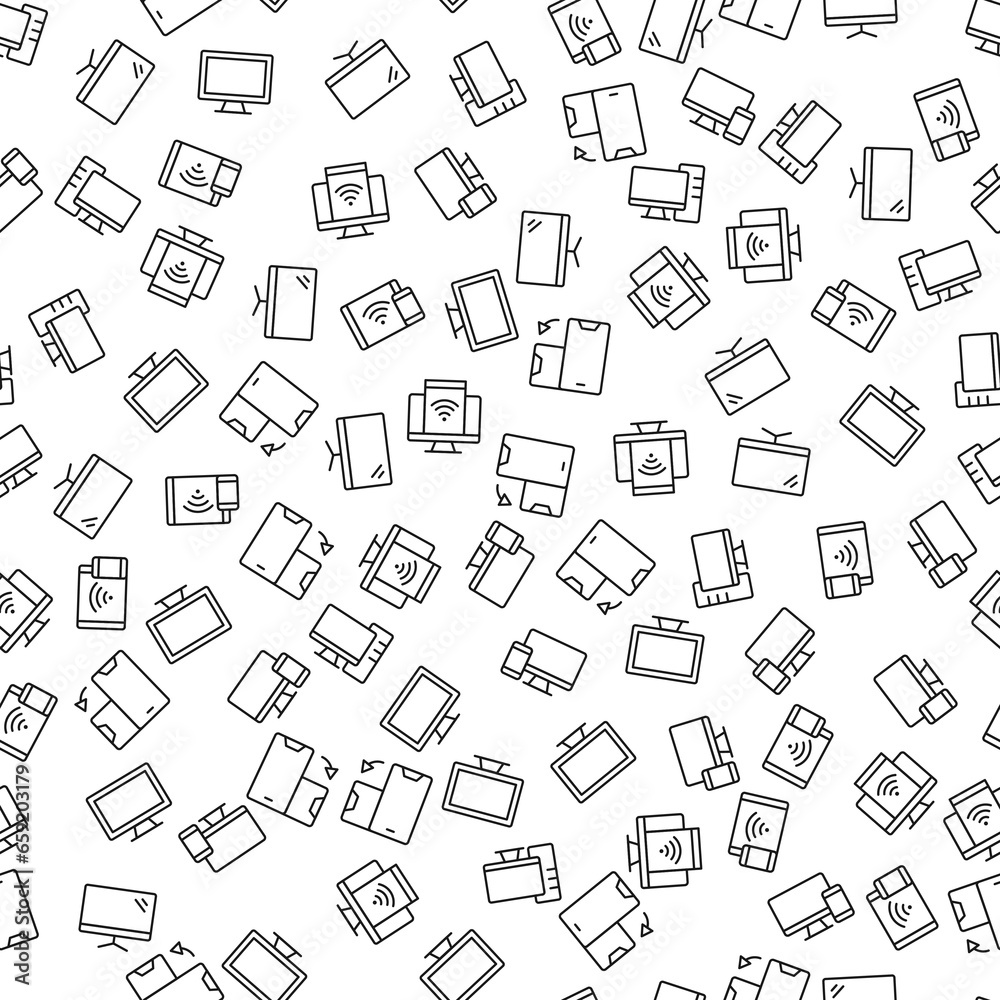 Smartphone, Computer Seamless Pattern for printing, wrapping, design, sites, shops, apps Smartphone, Computer Seamless Pattern for printing, wrapping, design, sites, shops, apps