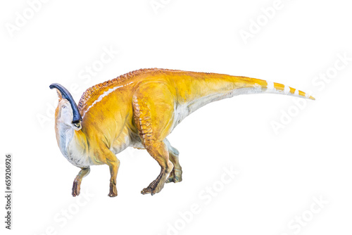 Parasaurolophus  dinosaur isolated background