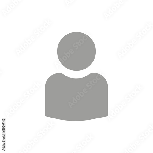 Vector flat illustration in grayscale. Avatar, user profile, person icon, gender neutral silhouette, profile picture. Suitable for social media profiles, icons, screensavers and as a template.	