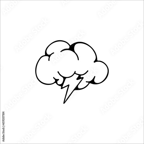 vector illustration of clouds with lightning