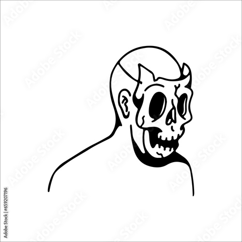 vector illustration of skull mask concept