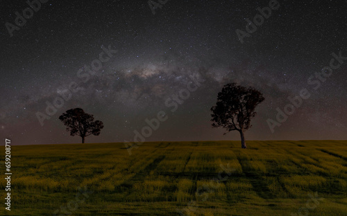 Long exposure Milky Way photo land scape.