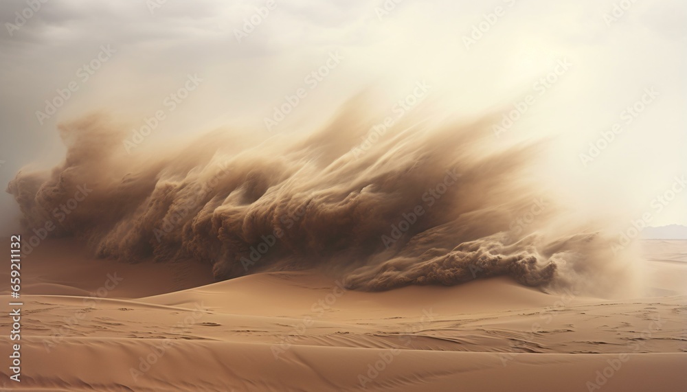 A massive sand dune wave in the desert - obrazy, fototapety, plakaty 