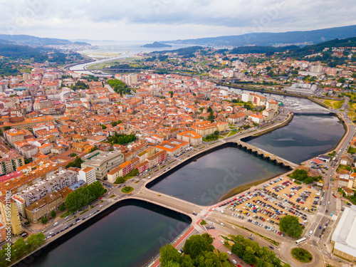 Aerial view on the city Agen. France. High quality photo