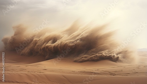 A massive sand dune wave in the desert photo