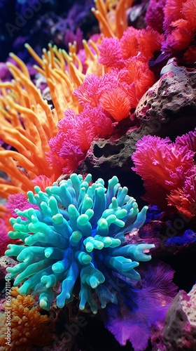 A vibrant coral on a colorful reef