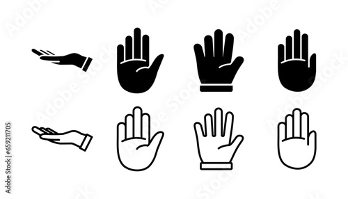 Hand icon vector. hand symbols. palm