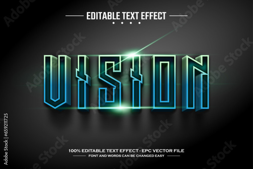 Vision 3D editable text effect template