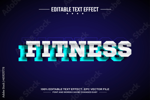 Fitness 3D editable text effect template