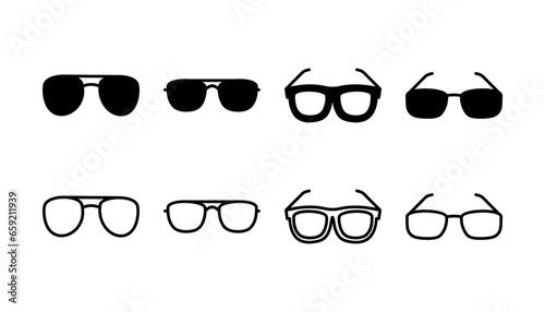 Glasses icon vector. eye glasses icon. sunglasses