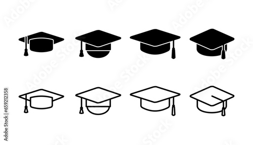 Education icon vector. graduation cap icon vector