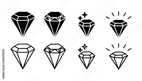Diamond icon vector. gem icon. crystal stone