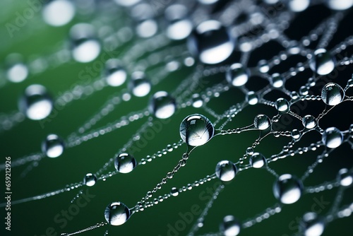 Water droplets on a vibrant green surface