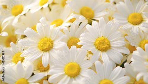 White and yellow flowers in close-up