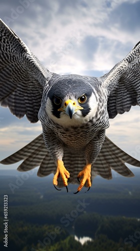 A majestic bird of prey soaring through the sky
