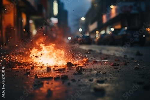 The sound of gunfire and explosions echoing through the streets, a constant reminder of the violence and destruction.