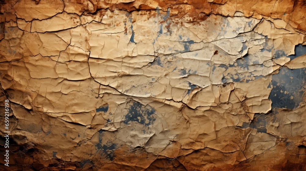 Naklejka premium Vintage Frayed Edges of Aged Paper in Warm Tones. Generative AI