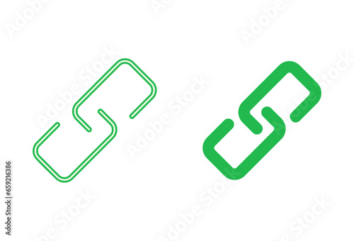 Link icon set. Hyperlink chain symbol.