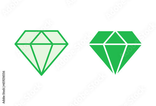 Diamond icon set. diamond gems vector icon.