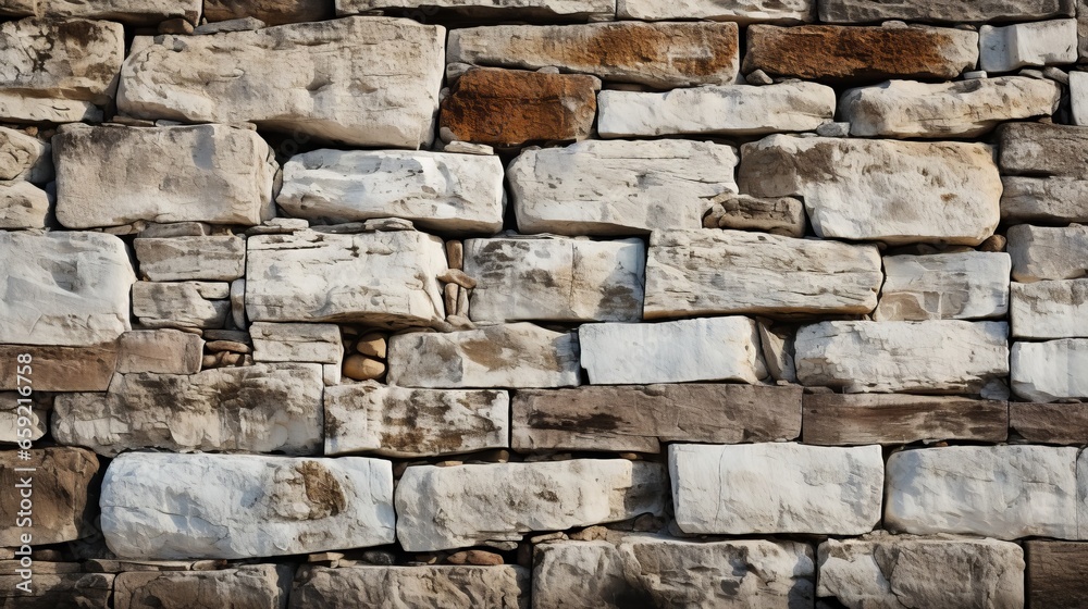 Fototapeta premium White brick texture close-up. Generative AI